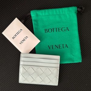 Bottega Veneta Intreciatto Card Holder Case in Pale Blue